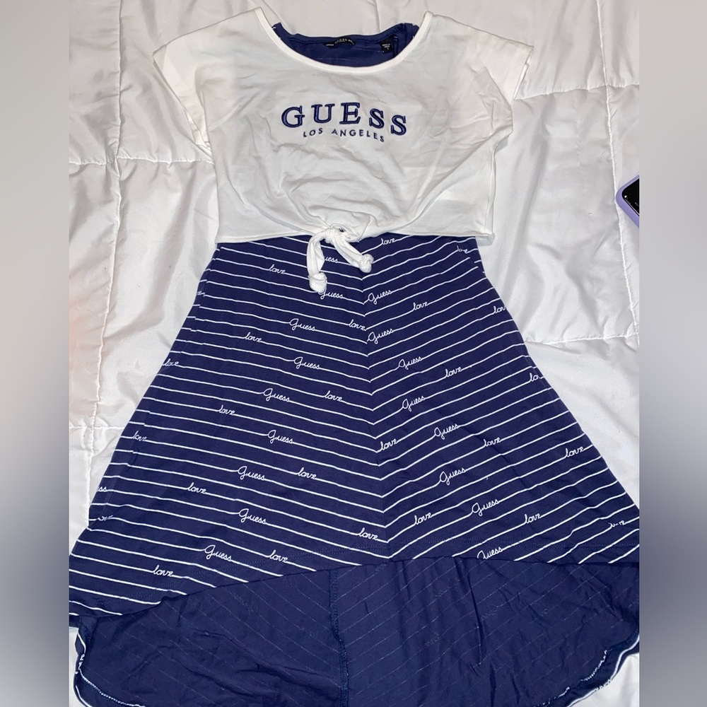White and Blue Girl Dress
